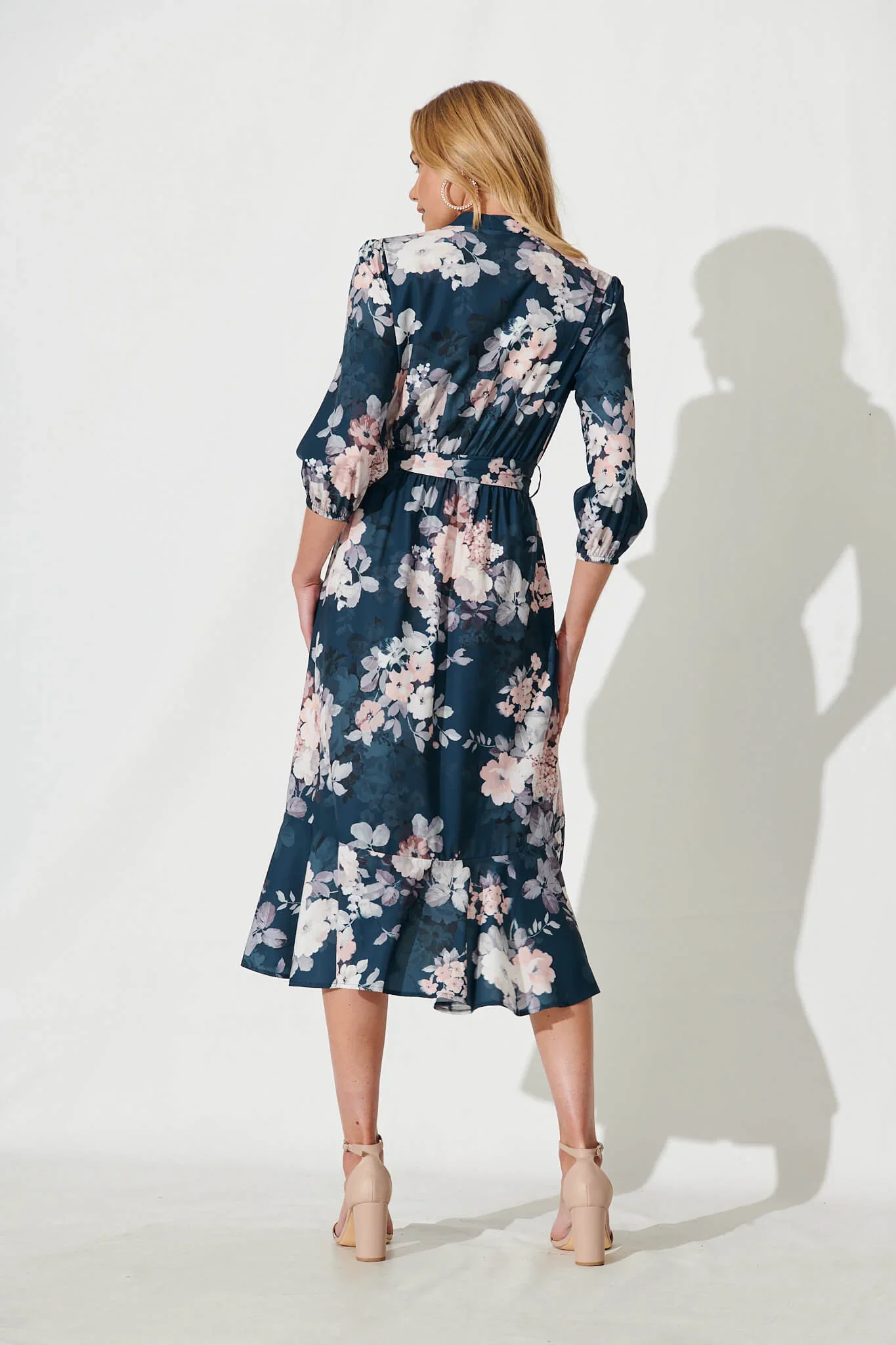 Jemimah Midi Teal Blush Floral - 图片 4