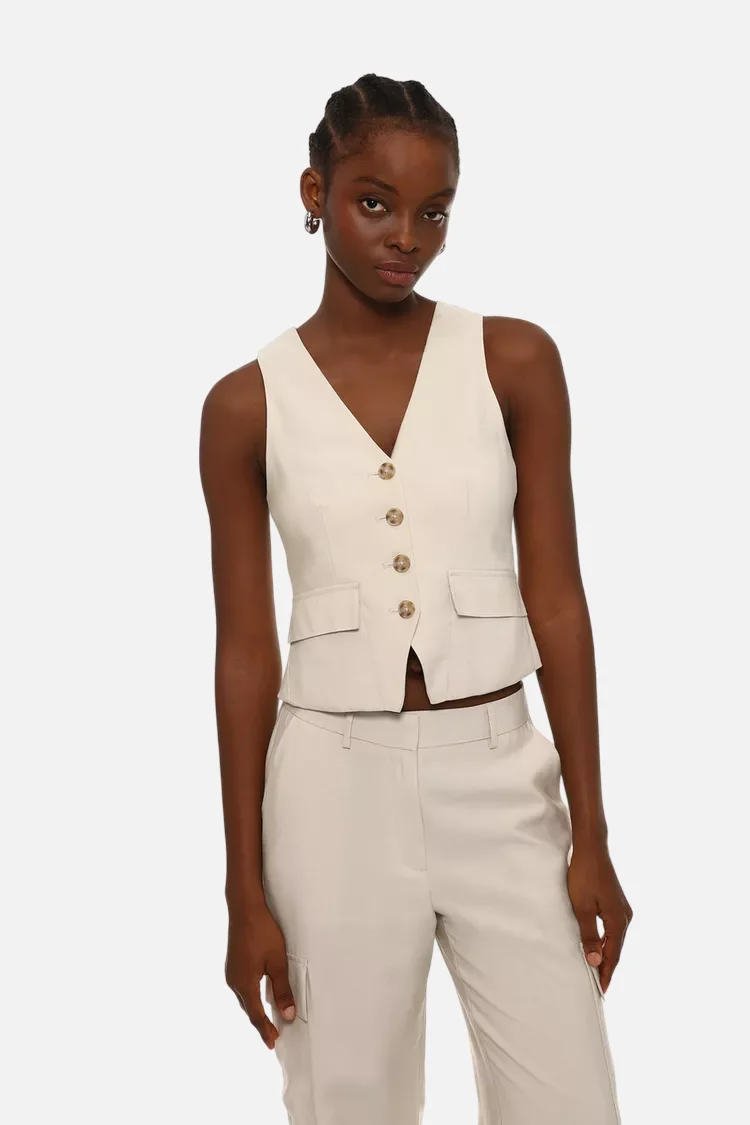 Waistcoat with pockets - 图片 5