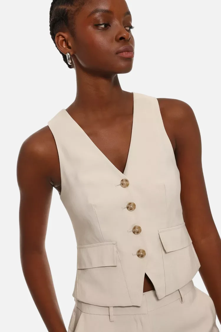 Waistcoat with pockets - 图片 8