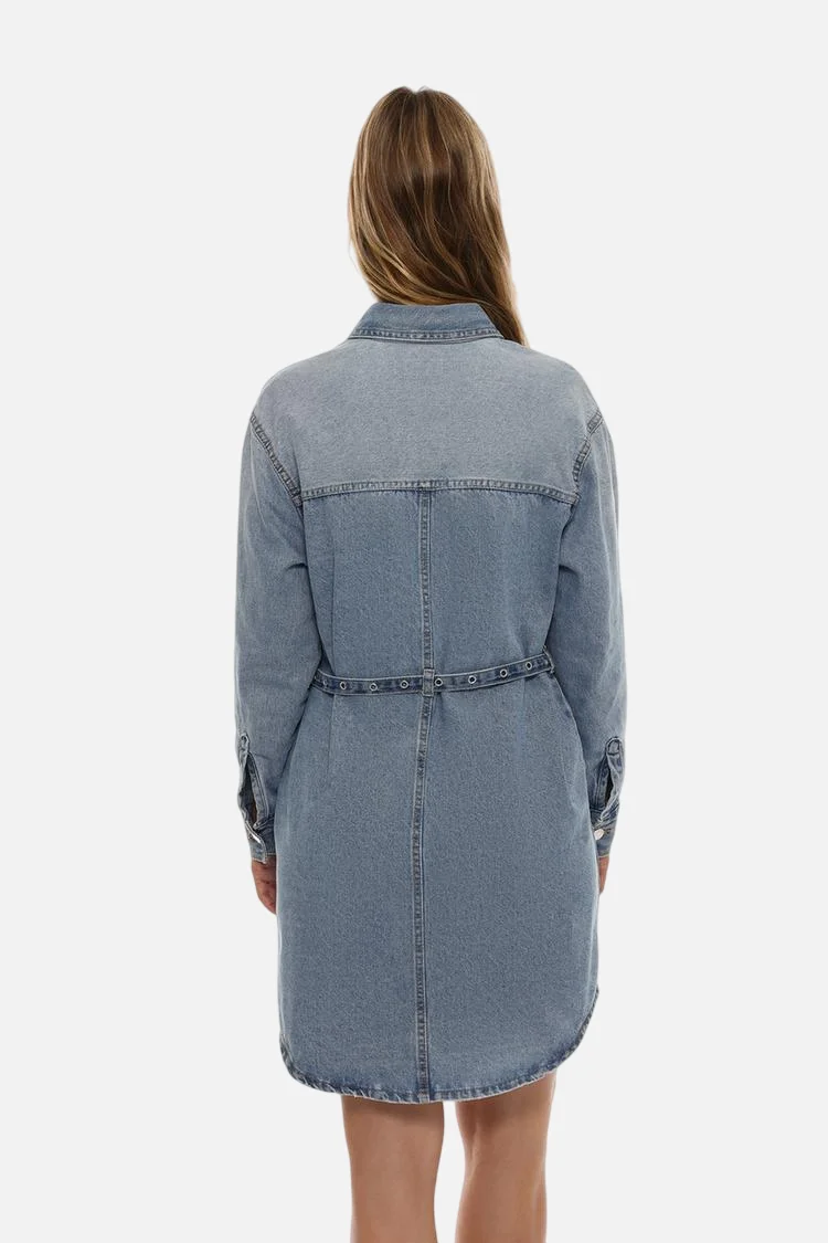 Short studded denim dress - 图片 4